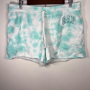 GAP Tie-Dye Blue & White Lounge Drawstring Shorts Size Large
